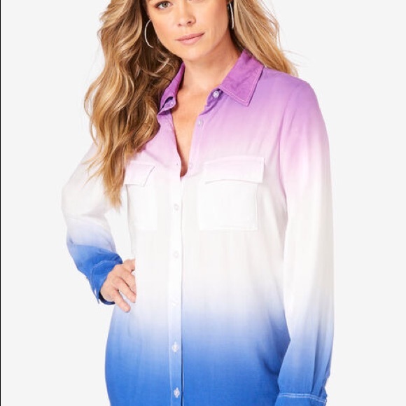 Women’s Tye Dye Button front blouse Sz. 16W - Picture 1 of 3